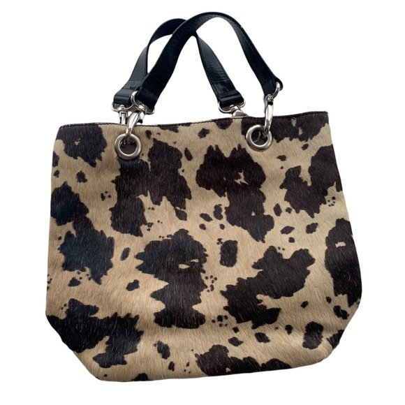 Maurizio Taiut Genuine Leather Fur Animal Print Bag - Picture 1 of 6